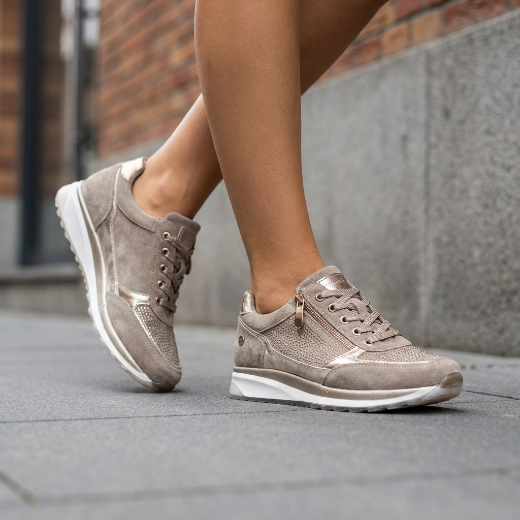 Sneakers med Lynlås og Snørelukning | Åndbart Design | Komfortabel & Praktisk Hverdagsstil