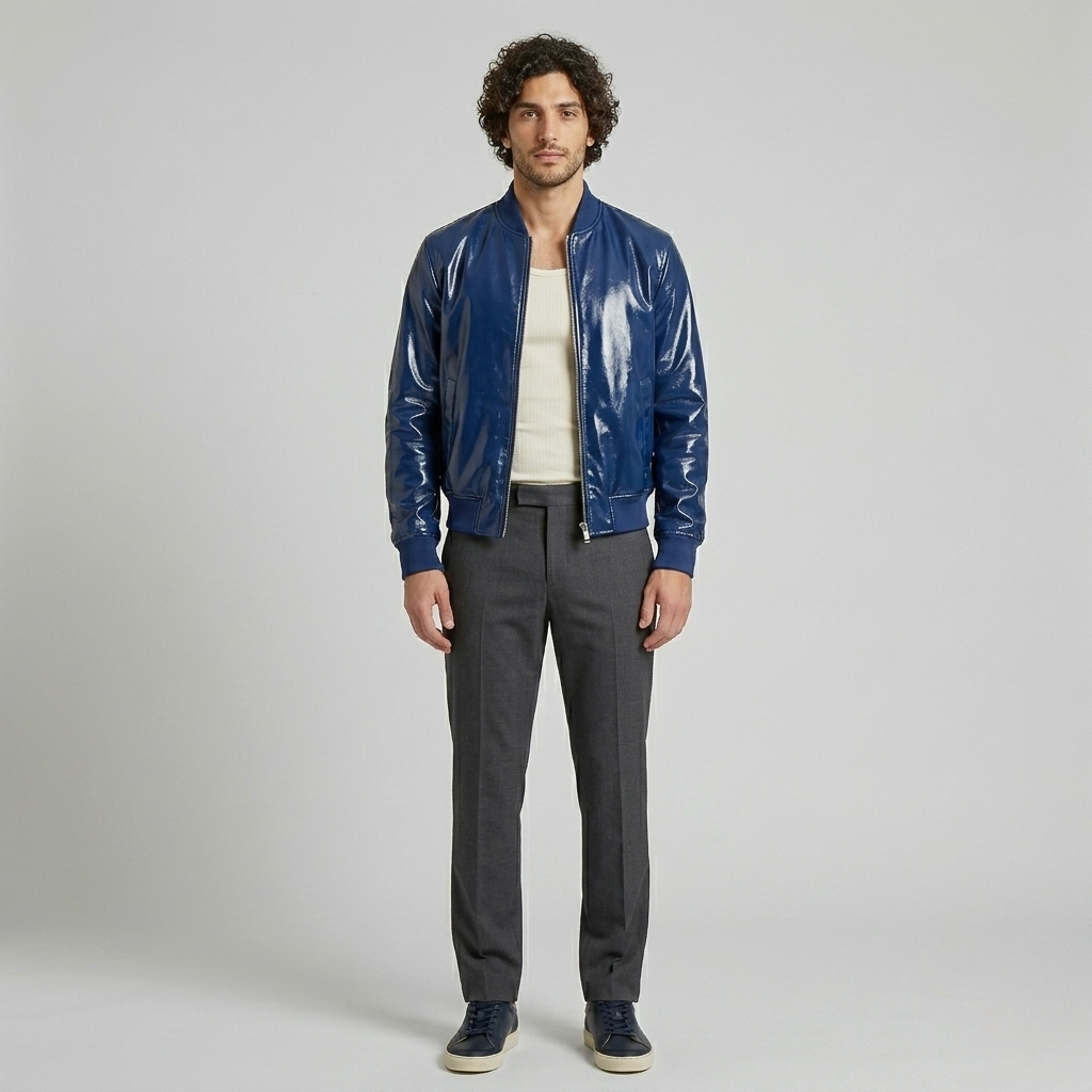 Bomberjakke med blank finish