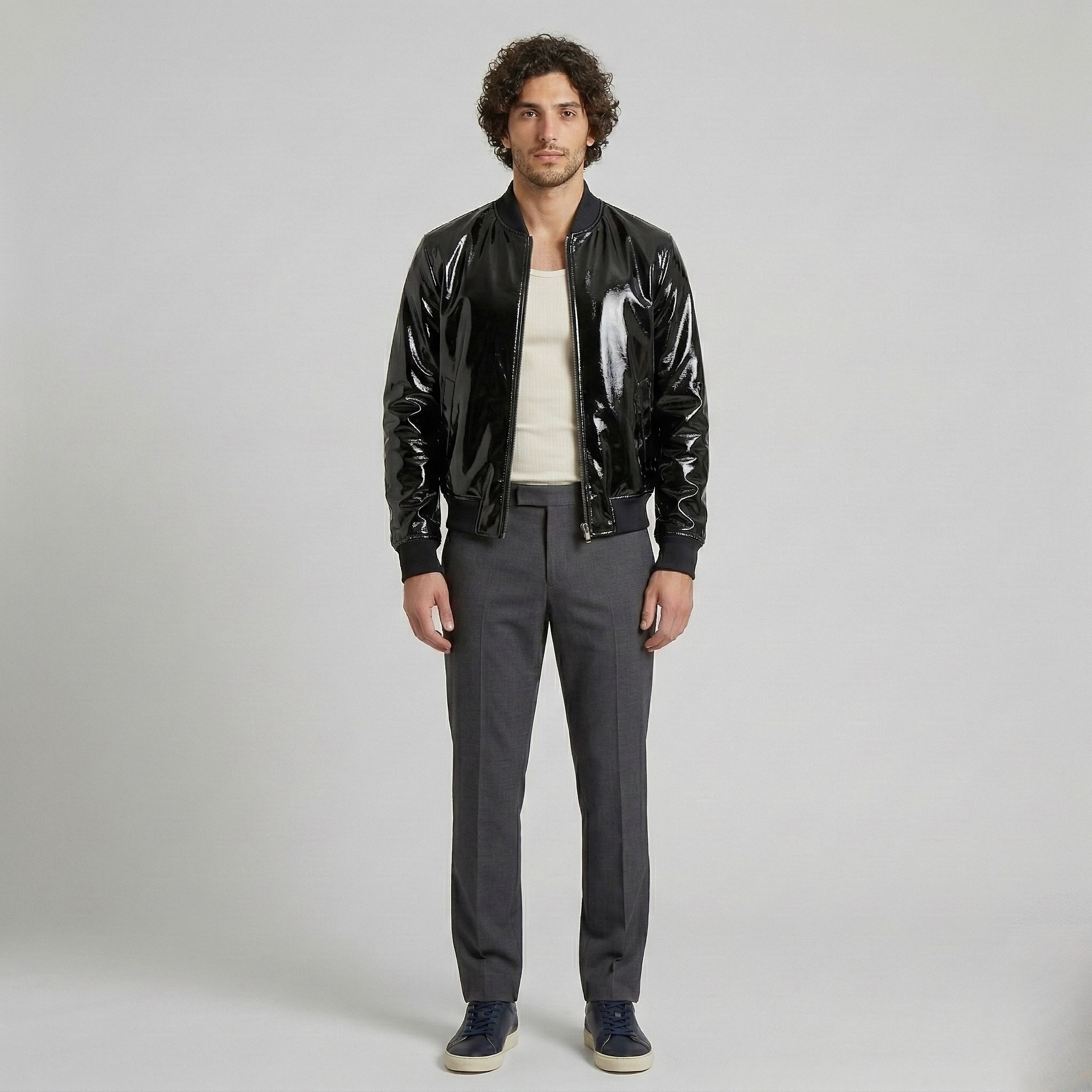 Bomberjakke med blank finish