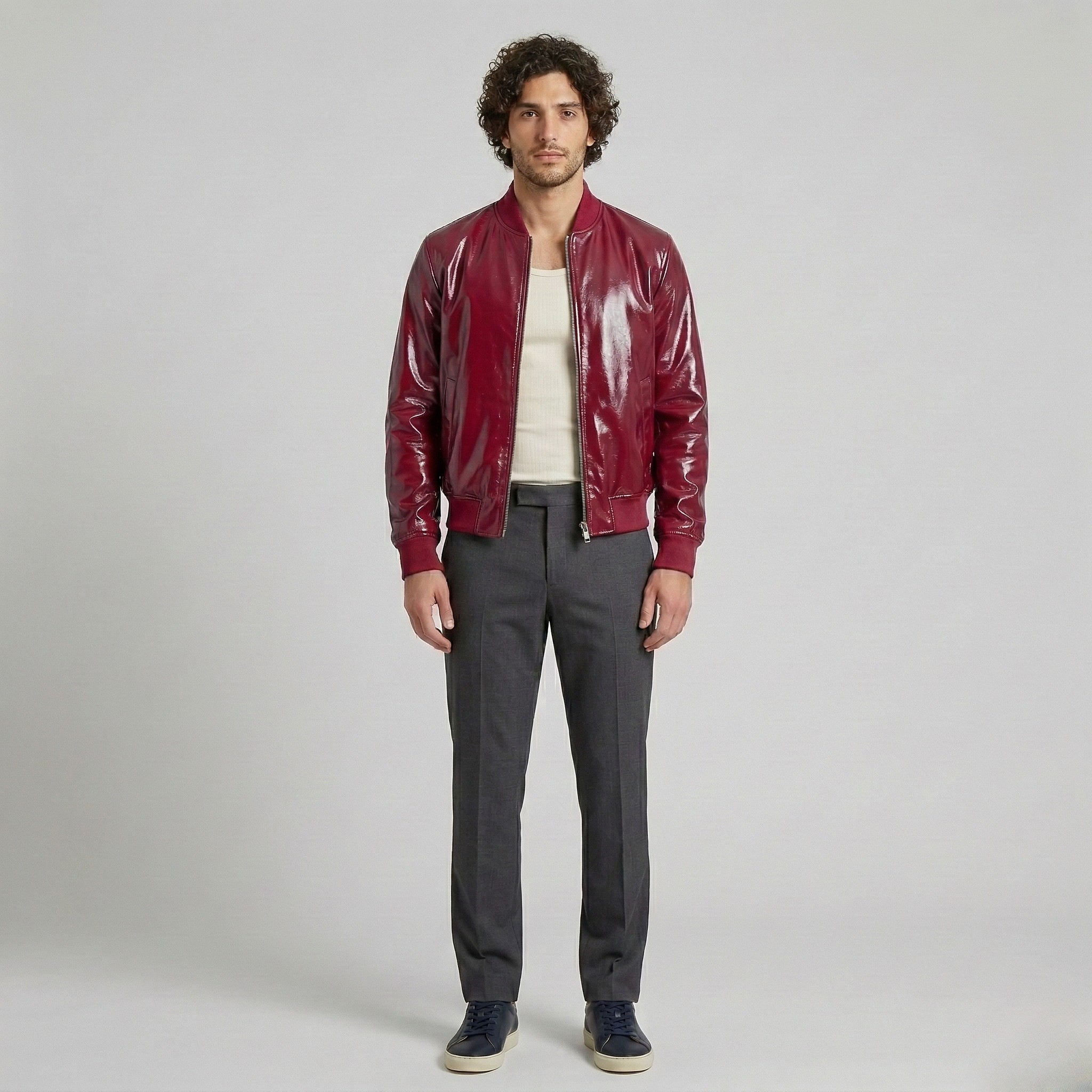 Bomberjakke med blank finish