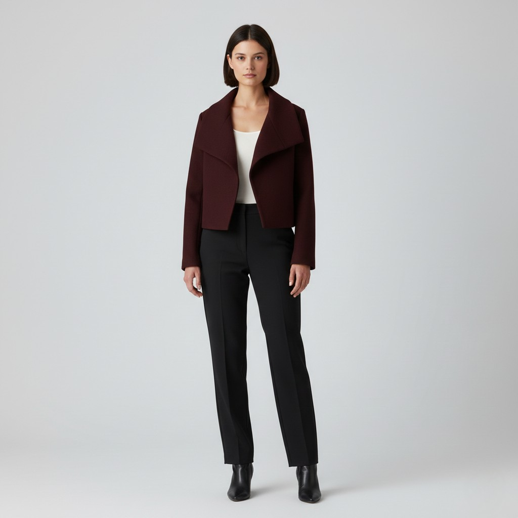 Kort jakke med draperet krave