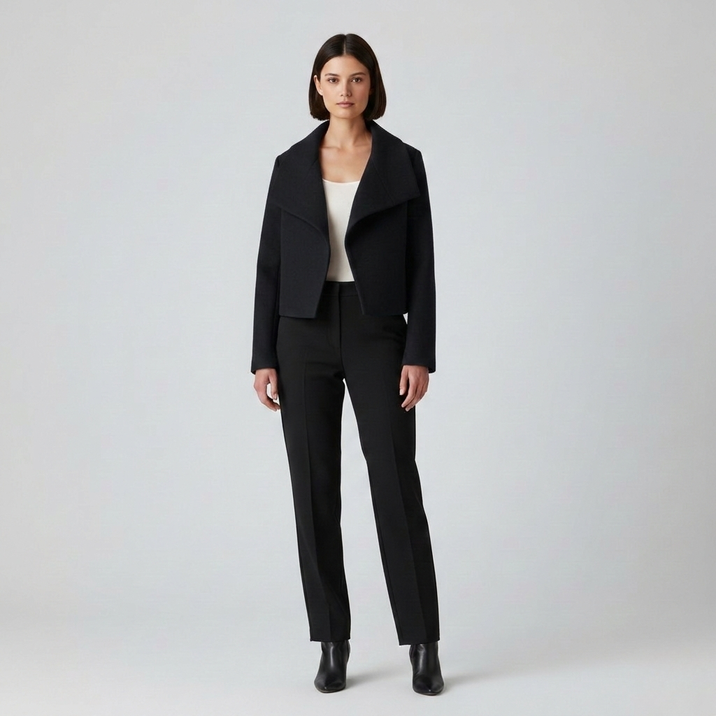 Kort jakke med draperet krave