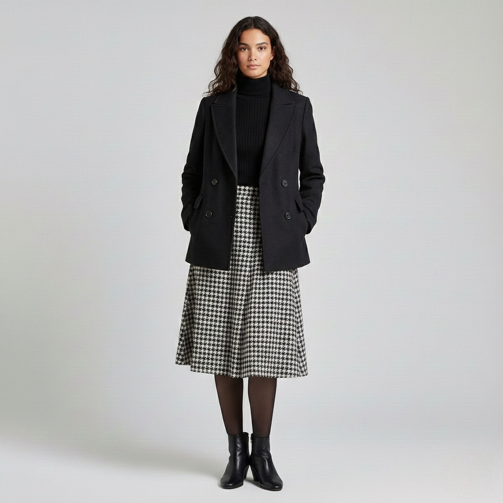 Dobbeltradet skræddersyet frakke