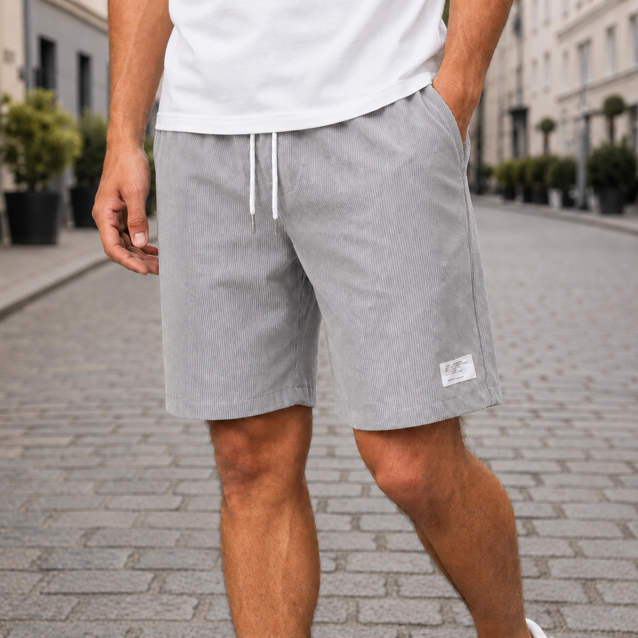 Shorts i Elastisk Fløjlsstof | Justerbar Snøre | Komfortabel & Afslappet Pasform