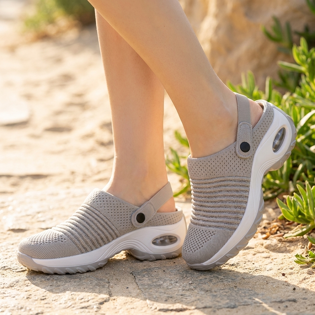 Træsko til Dame med Ventileret Design | Justerbar Hælrem & Stødabsorbering | Komfortabel & Praktisk Stil