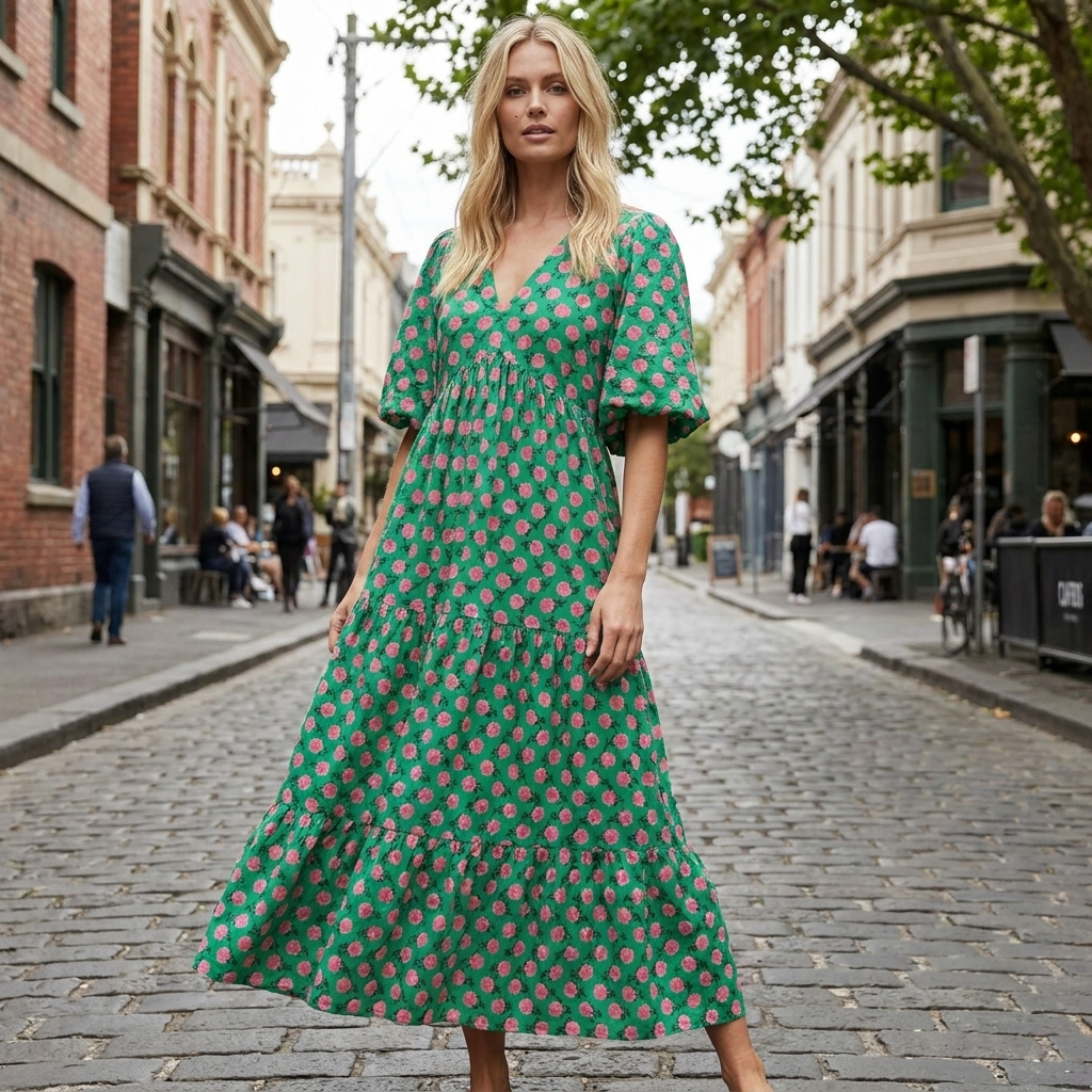 Kjole afslappet pasform | Mønstret Design | Let & Boheme Stil