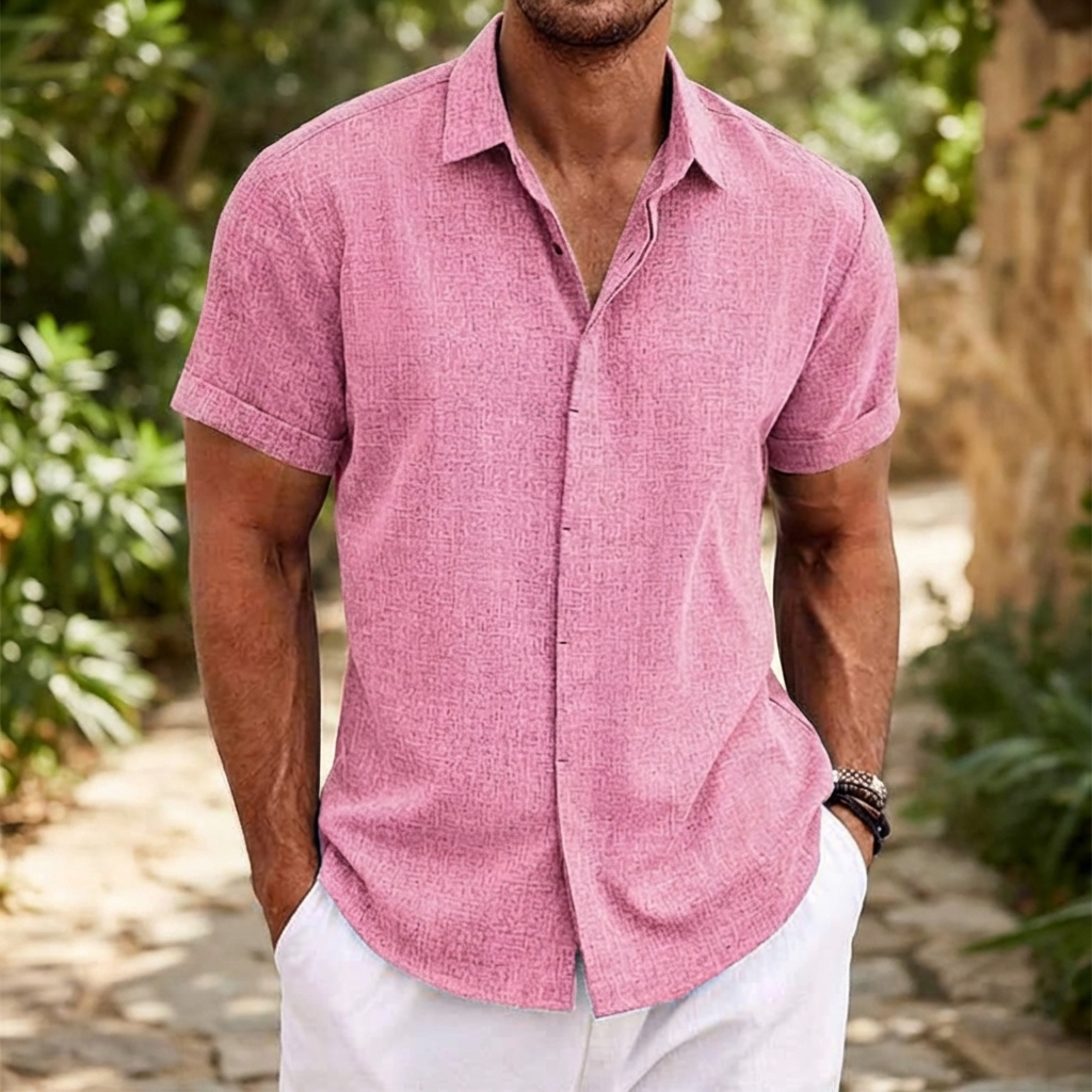 Kortærmet Skjorte med Klassisk Krave | Let Struktur | Afslappet & Stilren Sommerstil