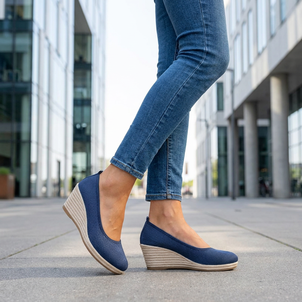 Sko med kilehæl til kvinder | Komfortabel Slip-on Pasform | Elegant & Stabil Hverdagsstil