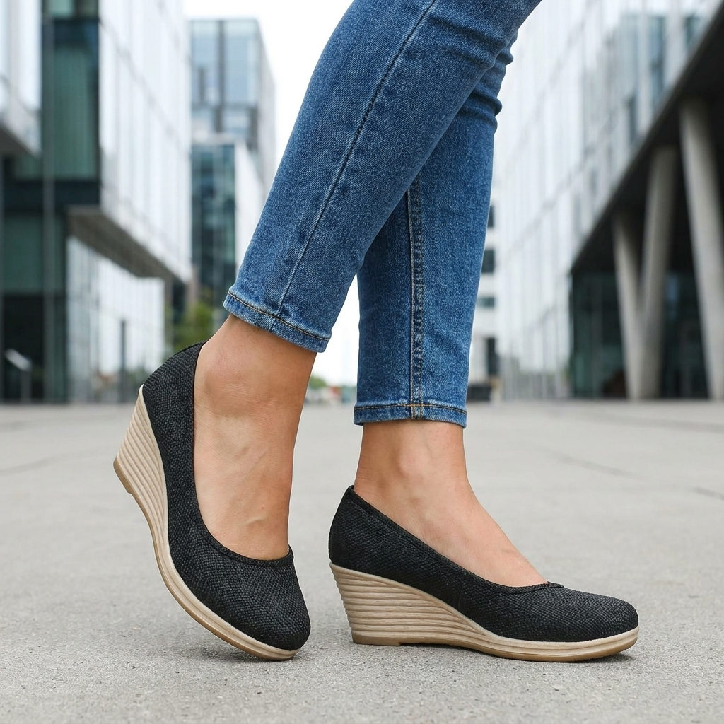 Sko med kilehæl til kvinder | Komfortabel Slip-on Pasform | Elegant & Stabil Hverdagsstil