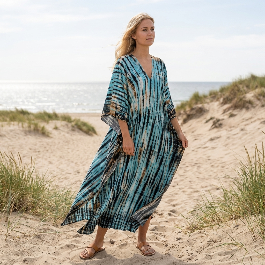 Sommerkjole til kvinder med boheme-print | Løs & Luftig Maxi Pasform | Elegant Ferie- & Strandstil