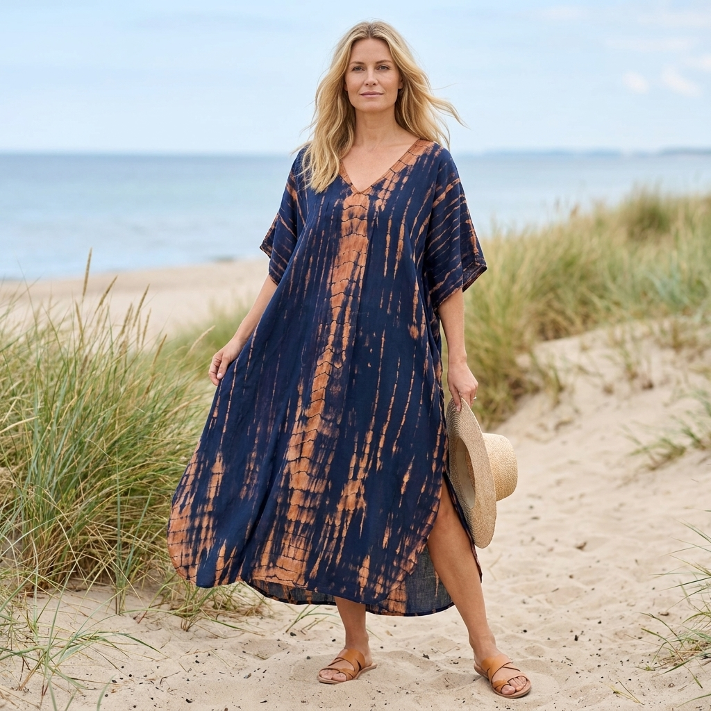 Sommerkjole til kvinder med boheme-print | Løs & Luftig Maxi Pasform | Elegant Ferie- & Strandstil