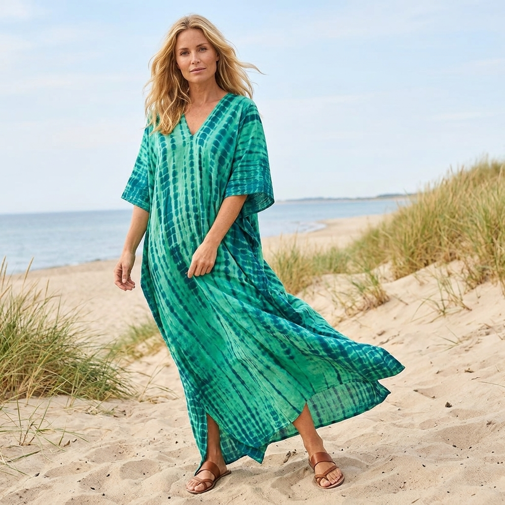 Sommerkjole til kvinder med boheme-print | Løs & Luftig Maxi Pasform | Elegant Ferie- & Strandstil