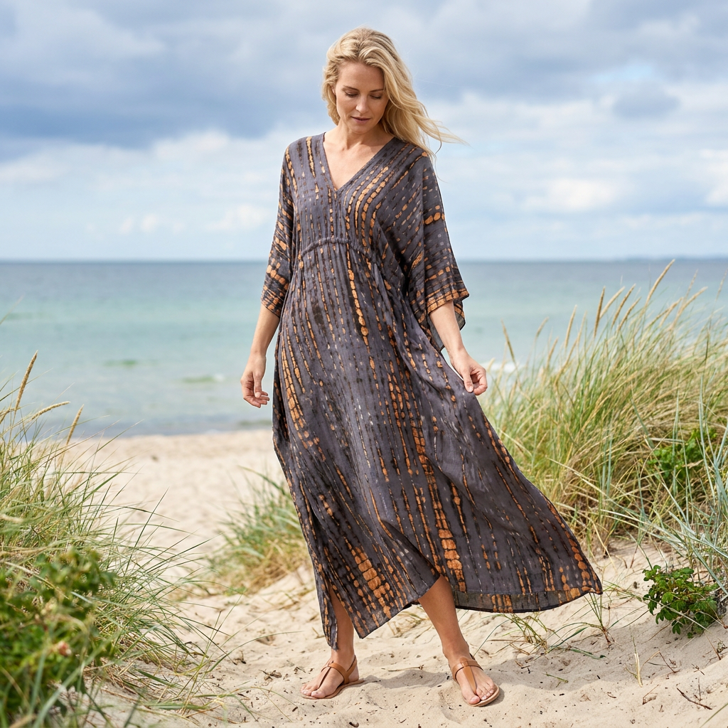 Sommerkjole til kvinder med boheme-print | Løs & Luftig Maxi Pasform | Elegant Ferie- & Strandstil