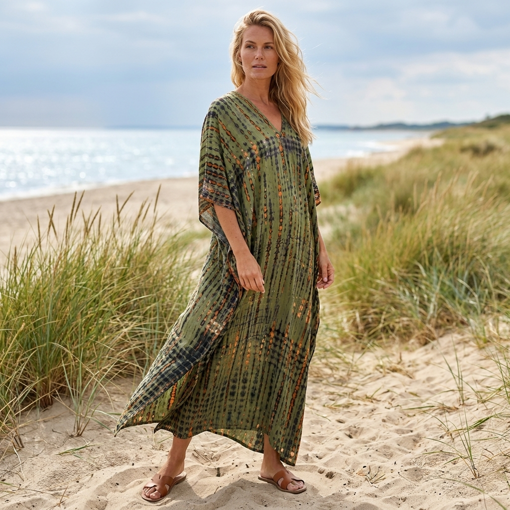 Sommerkjole til kvinder med boheme-print | Løs & Luftig Maxi Pasform | Elegant Ferie- & Strandstil