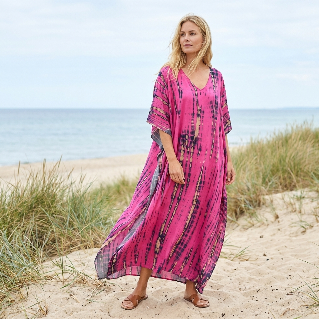 Sommerkjole til kvinder med boheme-print | Løs & Luftig Maxi Pasform | Elegant Ferie- & Strandstil