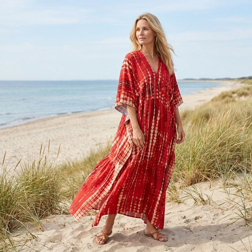 Sommerkjole til kvinder med boheme-print | Løs & Luftig Maxi Pasform | Elegant Ferie- & Strandstil