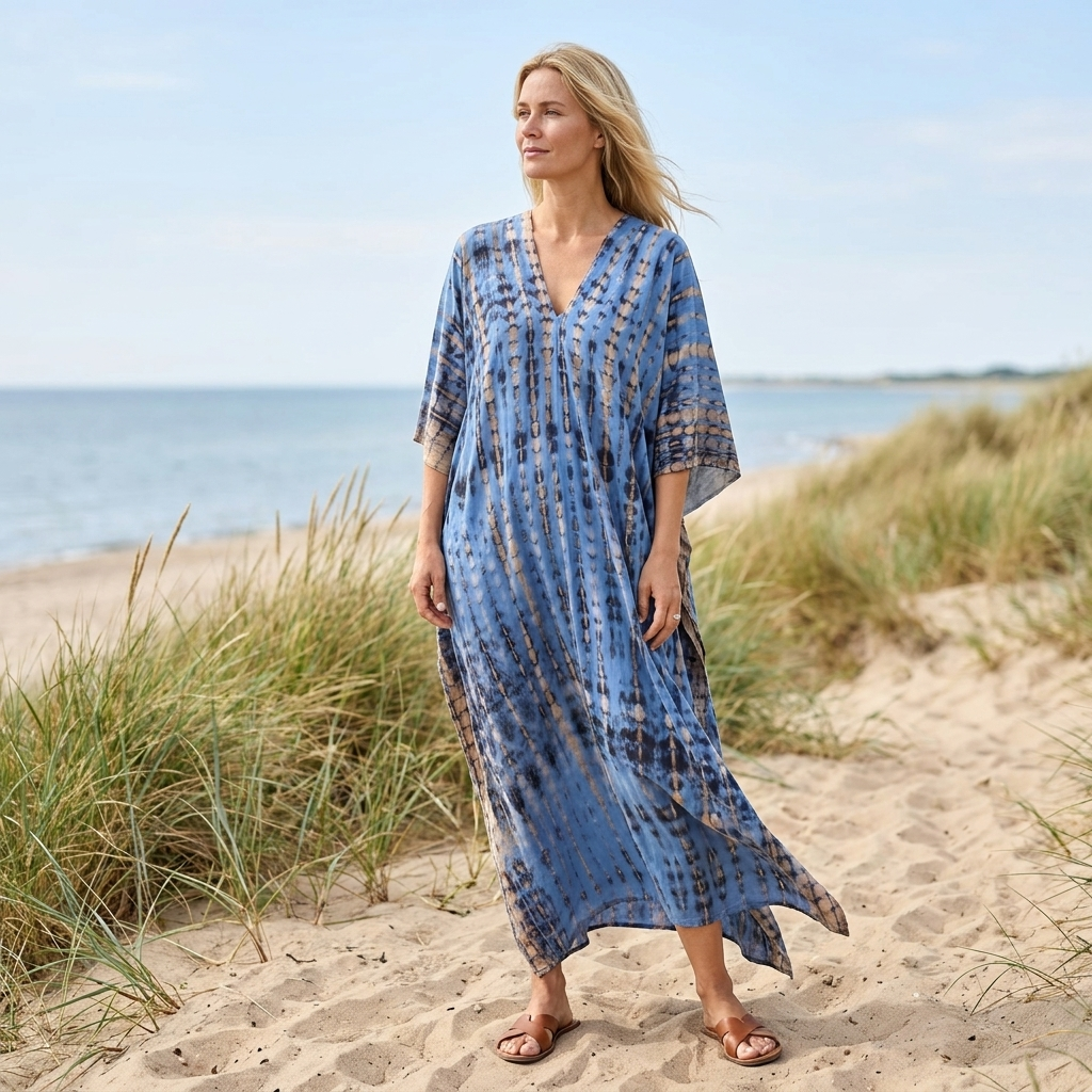 Sommerkjole til kvinder med boheme-print | Løs & Luftig Maxi Pasform | Elegant Ferie- & Strandstil