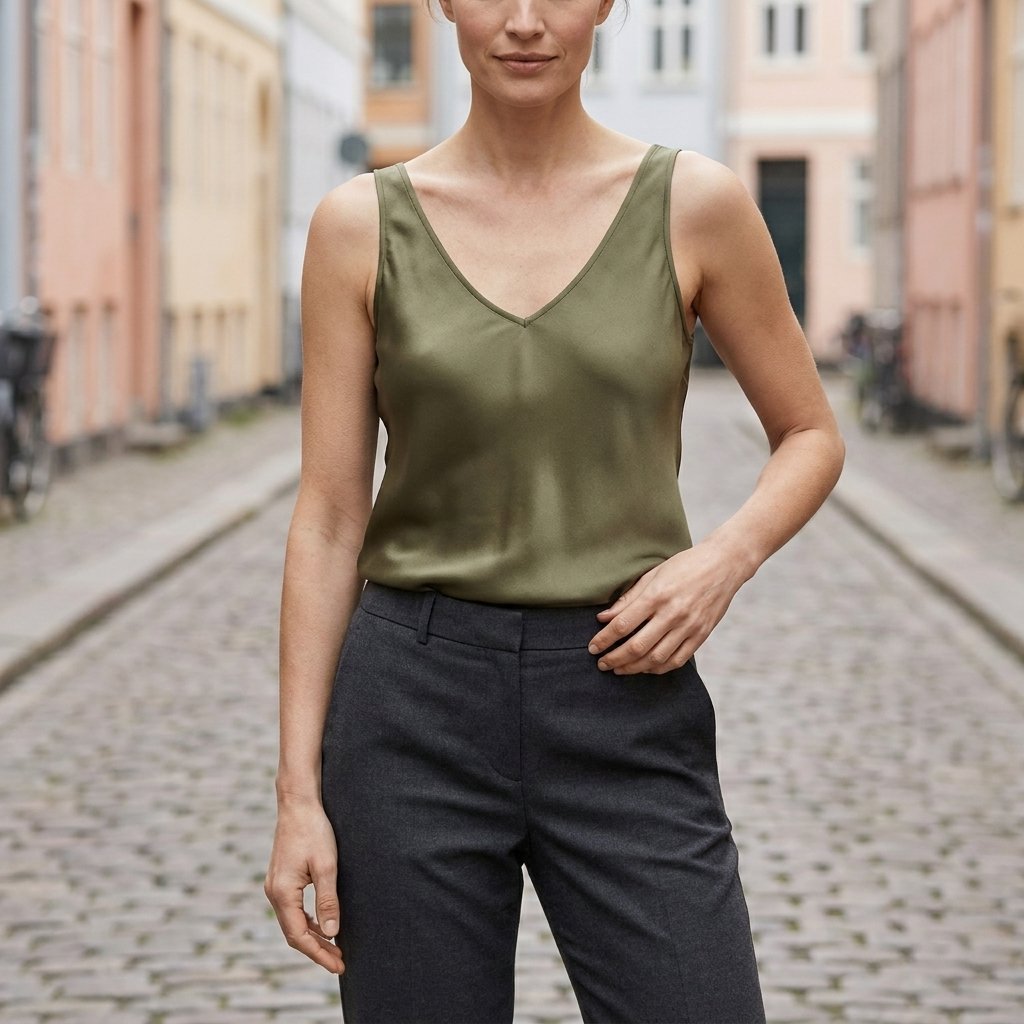 Tanktop til kvinder med V-hals | Ærmeløst design & let pasform | Elegant & Komfortabel Hverdagsstil