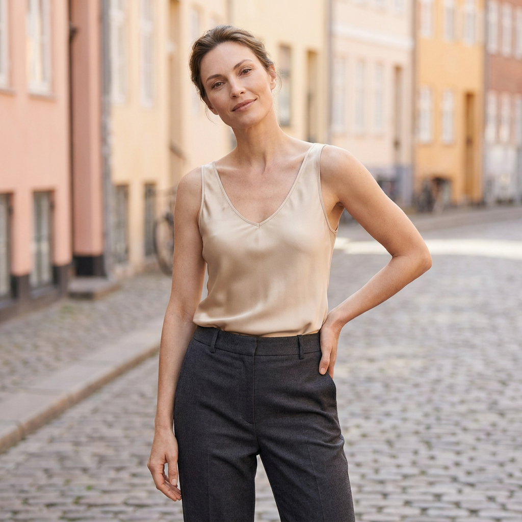 Tanktop til kvinder med V-hals | Ærmeløst design & let pasform | Elegant & Komfortabel Hverdagsstil