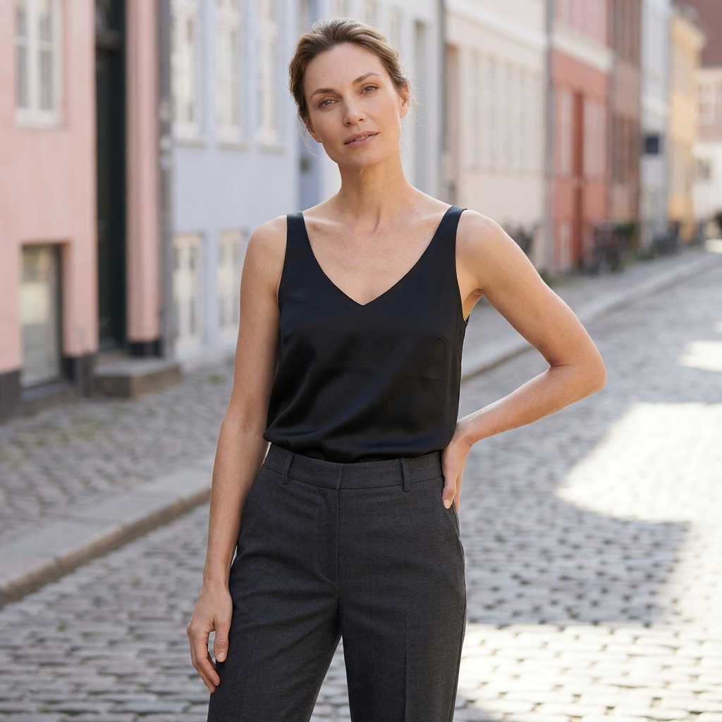 Tanktop til kvinder med V-hals | Ærmeløst design & let pasform | Elegant & Komfortabel Hverdagsstil