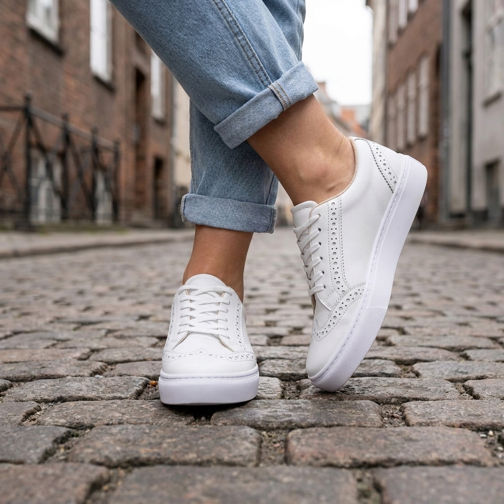 Casual Sneakers til Kvinder med Plateausål | Snørelukning & Brogue-detaljer | Komfortabel & Moderne Hverdagsstil