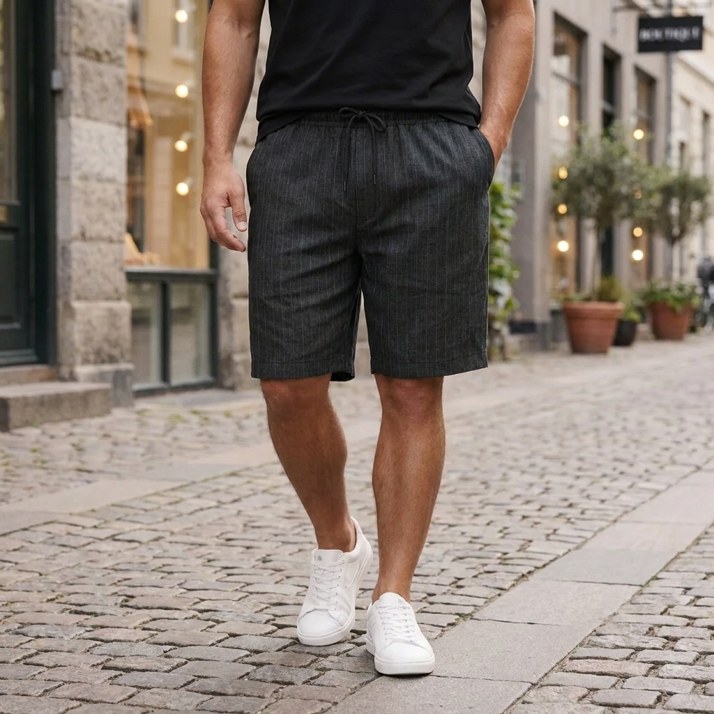 Shorts med Linnedlook | Justerbar Snøre & Afslappet Pasform | Let & Komfortabel Sommerstil