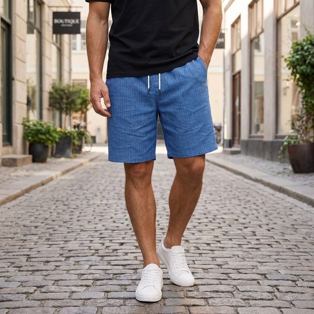 Shorts med Linnedlook | Justerbar Snøre & Afslappet Pasform | Let & Komfortabel Sommerstil