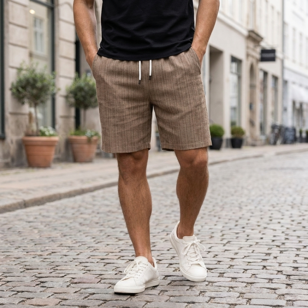Shorts med Linnedlook | Justerbar Snøre & Afslappet Pasform | Let & Komfortabel Sommerstil