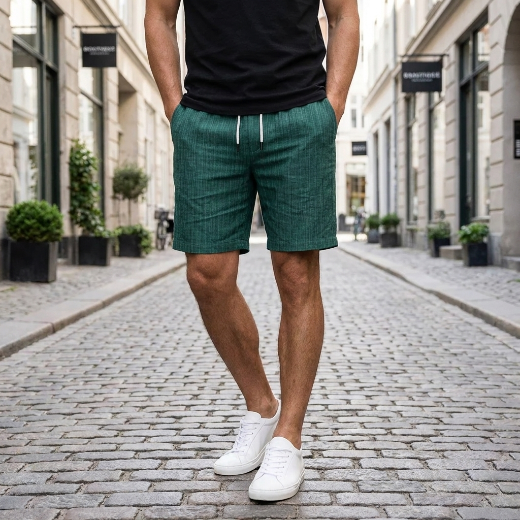 Shorts med Linnedlook | Justerbar Snøre & Afslappet Pasform | Let & Komfortabel Sommerstil