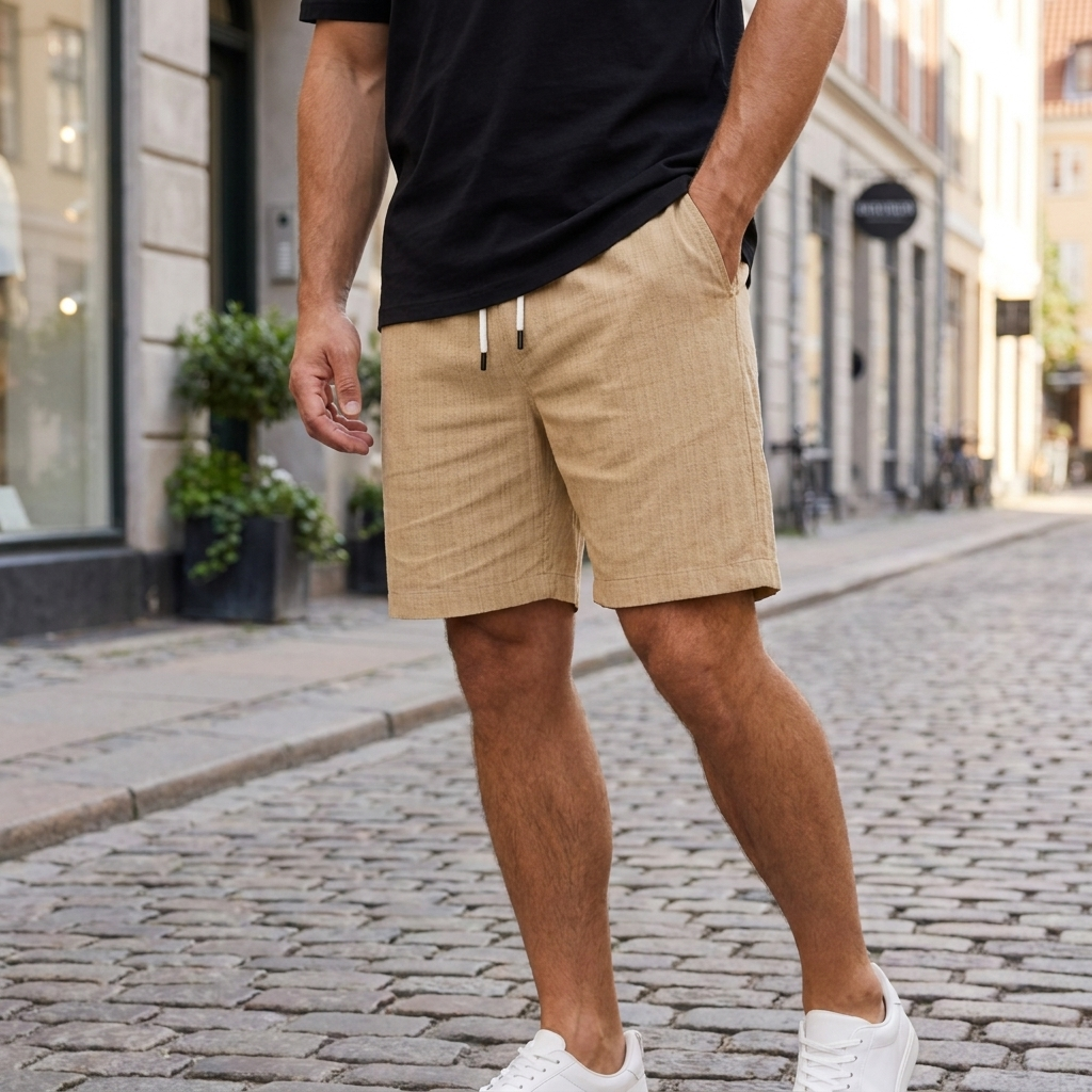 Shorts med Linnedlook | Justerbar Snøre & Afslappet Pasform | Let & Komfortabel Sommerstil