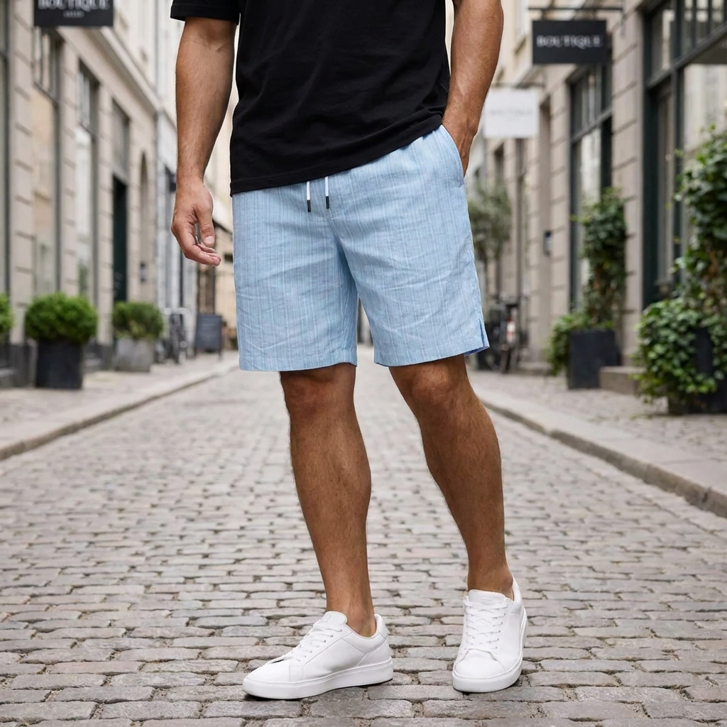 Shorts med Linnedlook | Justerbar Snøre & Afslappet Pasform | Let & Komfortabel Sommerstil