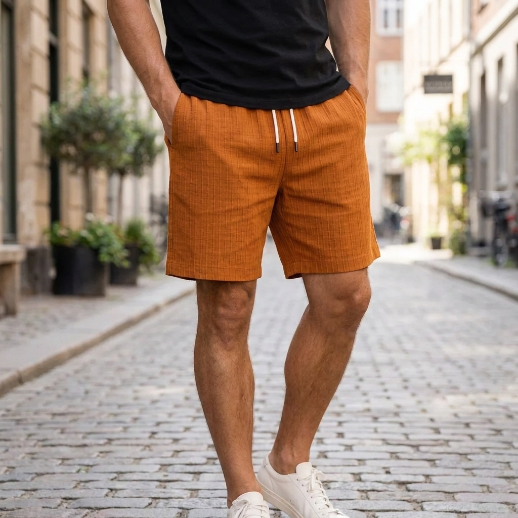 Shorts med Linnedlook | Justerbar Snøre & Afslappet Pasform | Let & Komfortabel Sommerstil