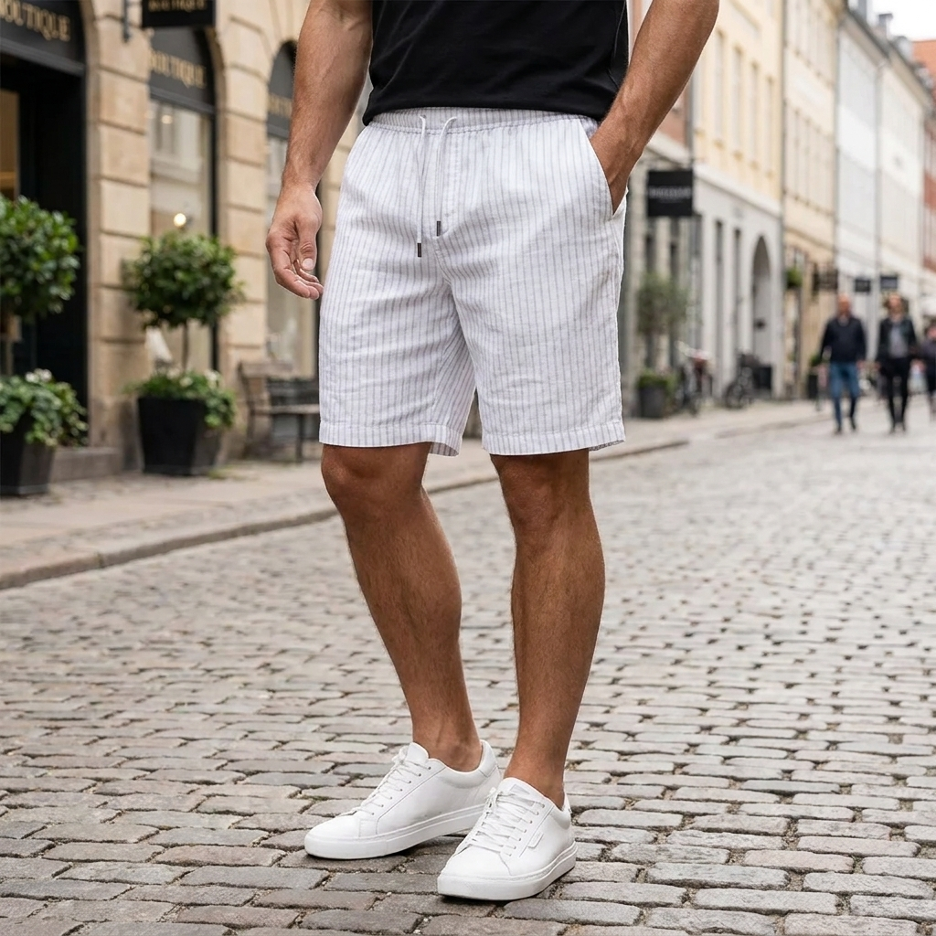 Shorts med Linnedlook | Justerbar Snøre & Afslappet Pasform | Let & Komfortabel Sommerstil