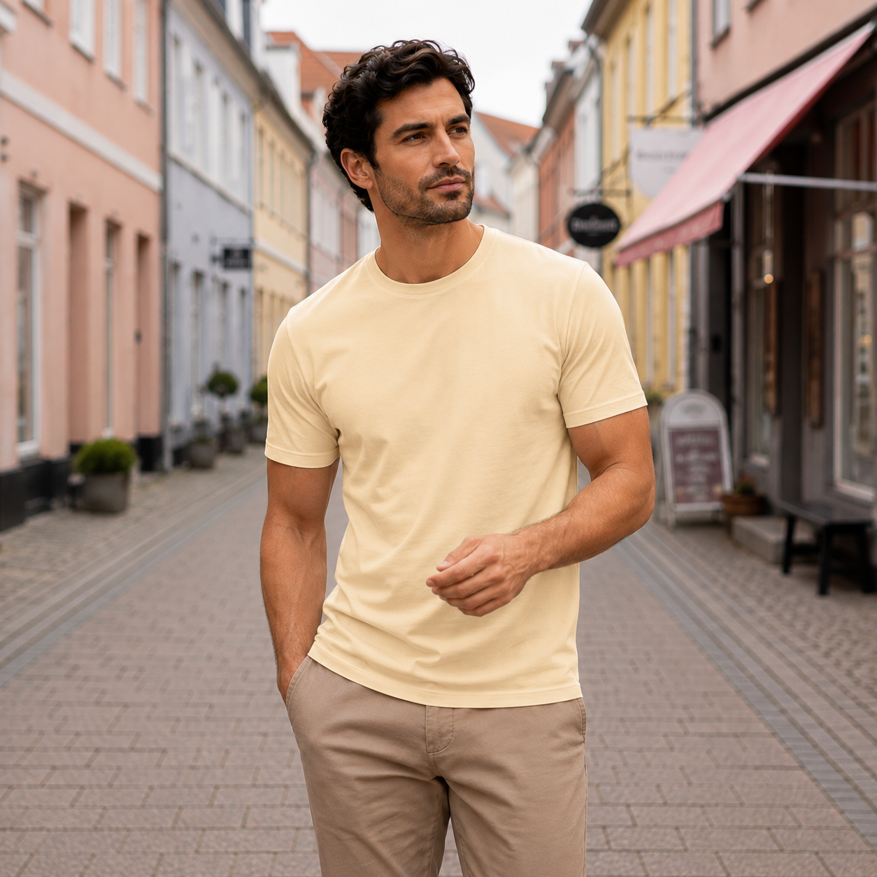 Ice Silk T-shirt med Rund Hals | Åndbart & Silkeblødt Materiale | Let Komfort til Hverdagen
