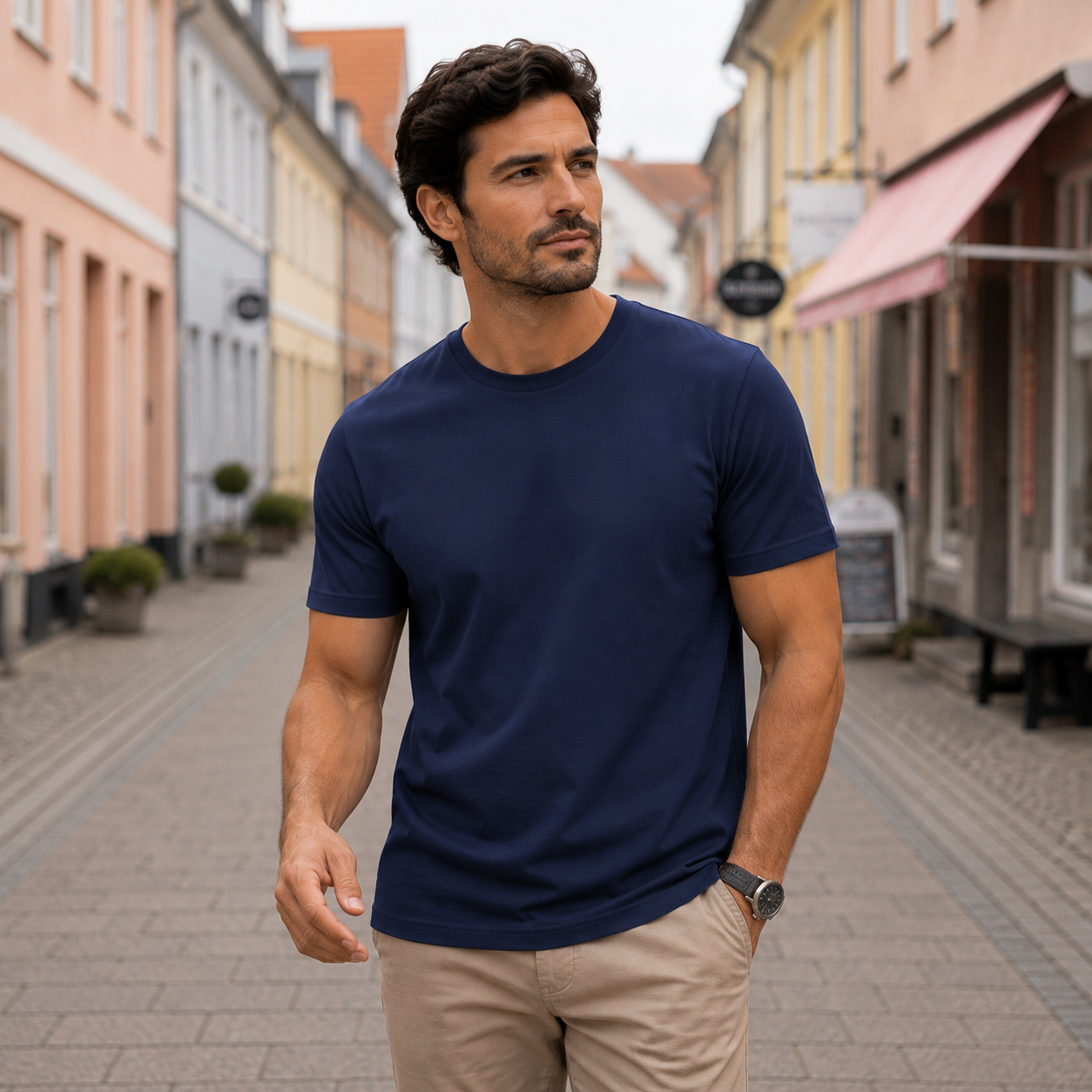 Ice Silk T-shirt med Rund Hals | Åndbart & Silkeblødt Materiale | Let Komfort til Hverdagen