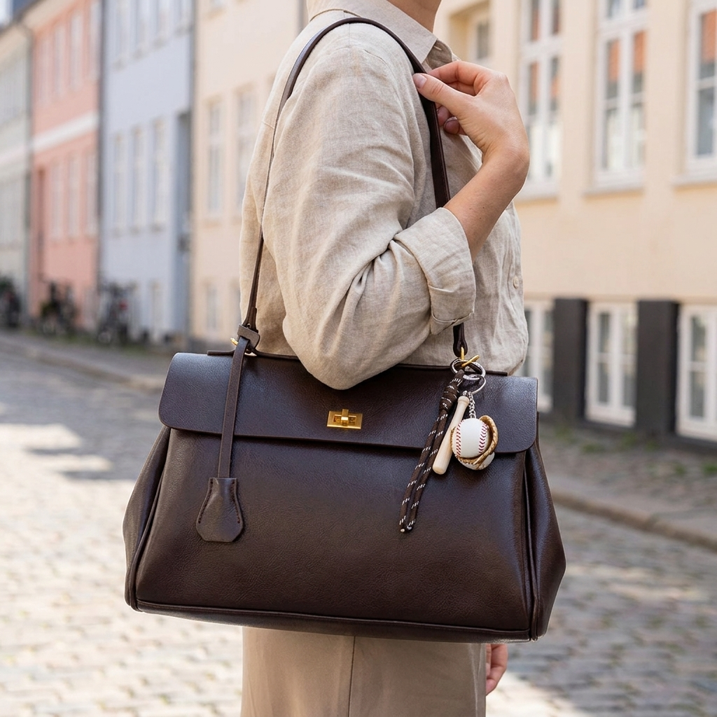 Vintage-taske med Elegant Flapdesign | Drejelås-Lukning & Justerbar Skulderrem | Stilfuld Hverdagskomfort