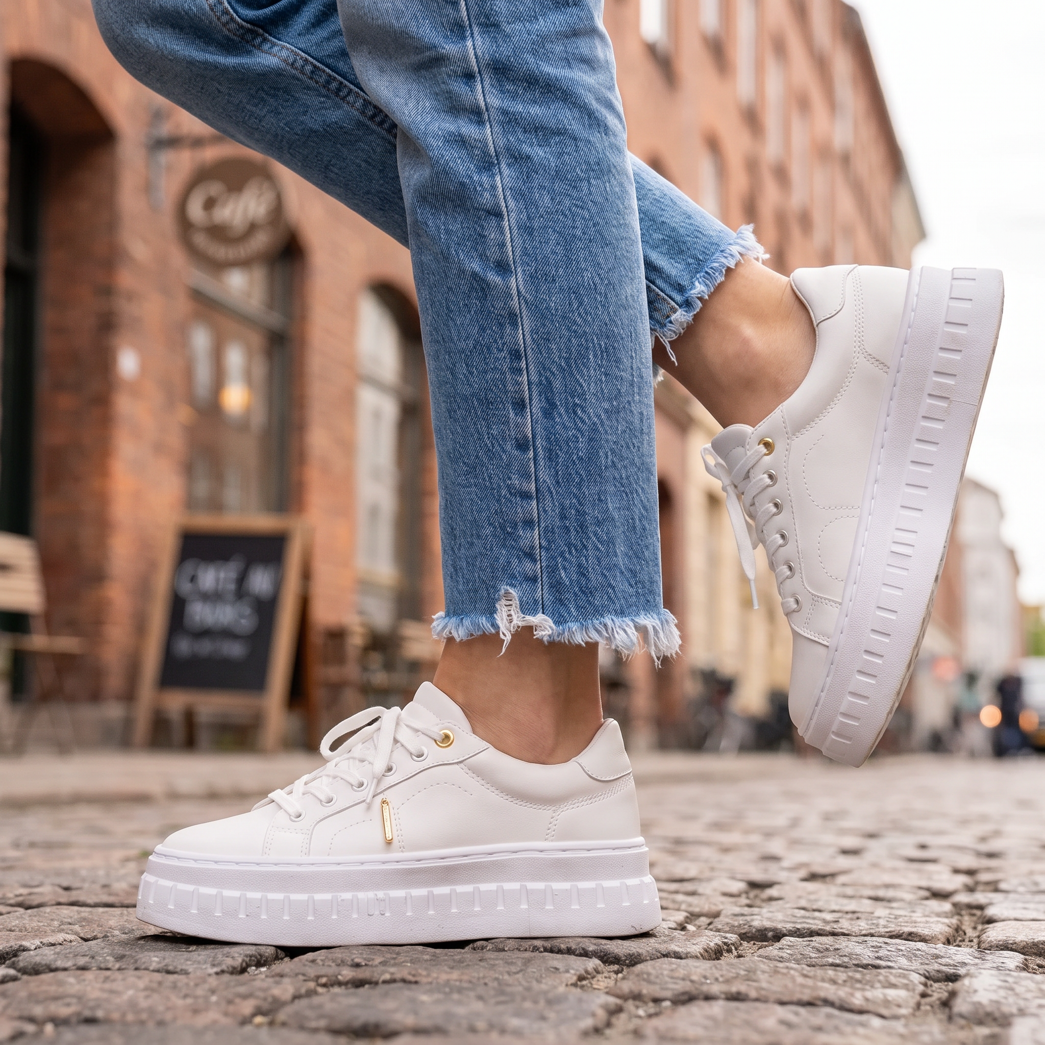 Komfort Sneakers med Plateausål | Polstret Indersål & Letvægtsdesign | Støttende Komfort til Hverdag