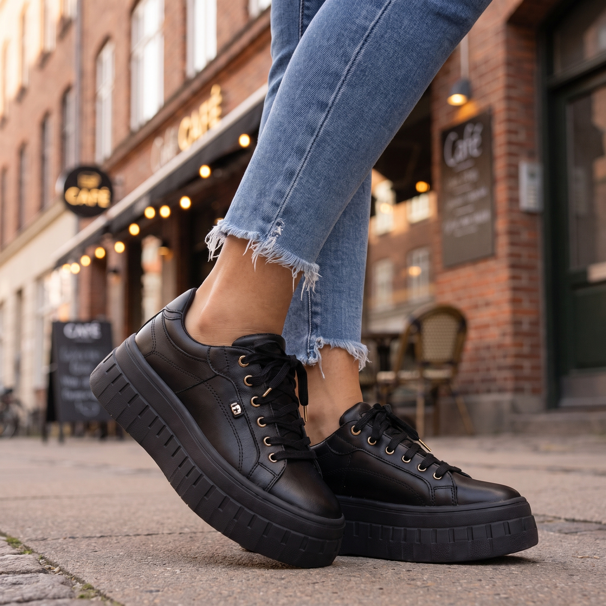 Komfort Sneakers med Plateausål | Polstret Indersål & Letvægtsdesign | Støttende Komfort til Hverdag