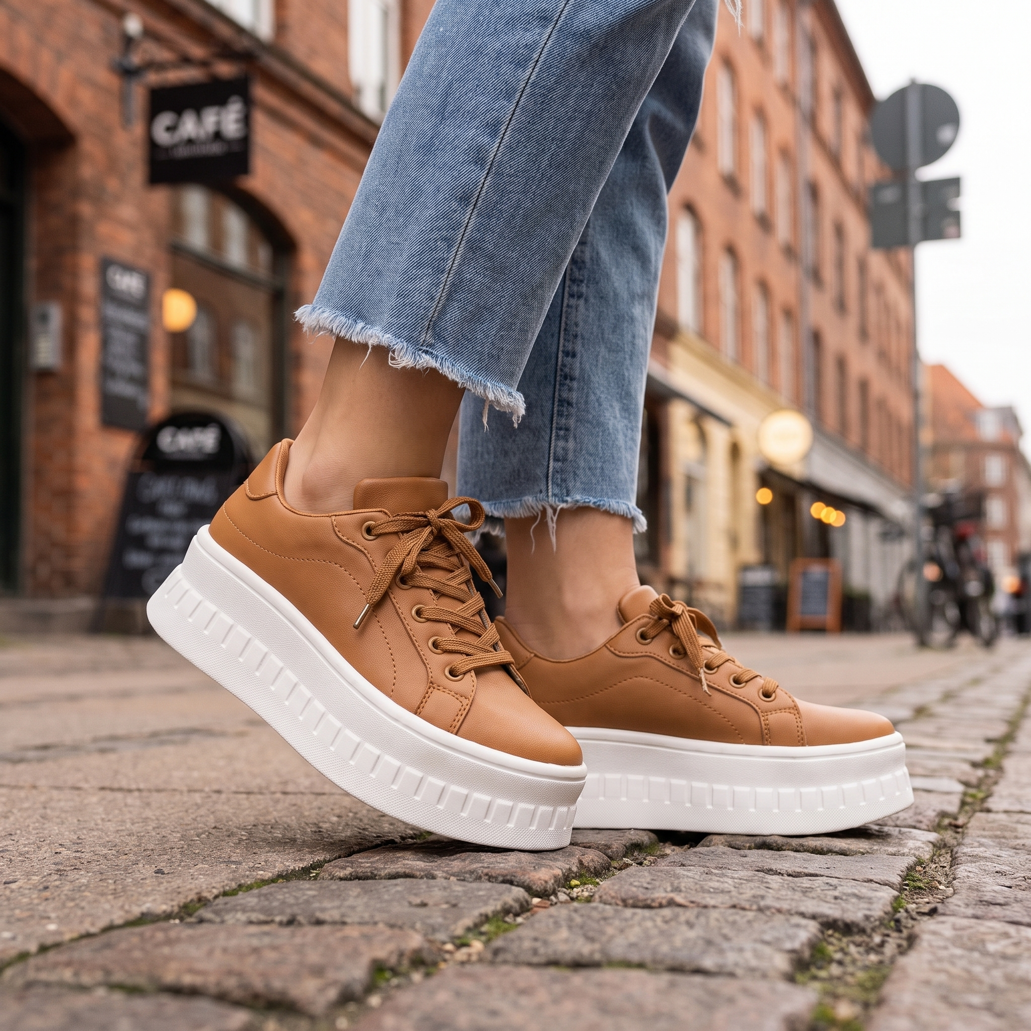 Komfort Sneakers med Plateausål | Polstret Indersål & Letvægtsdesign | Støttende Komfort til Hverdag