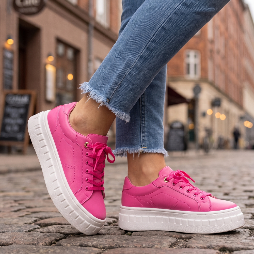 Komfort Sneakers med Plateausål | Polstret Indersål & Letvægtsdesign | Støttende Komfort til Hverdag