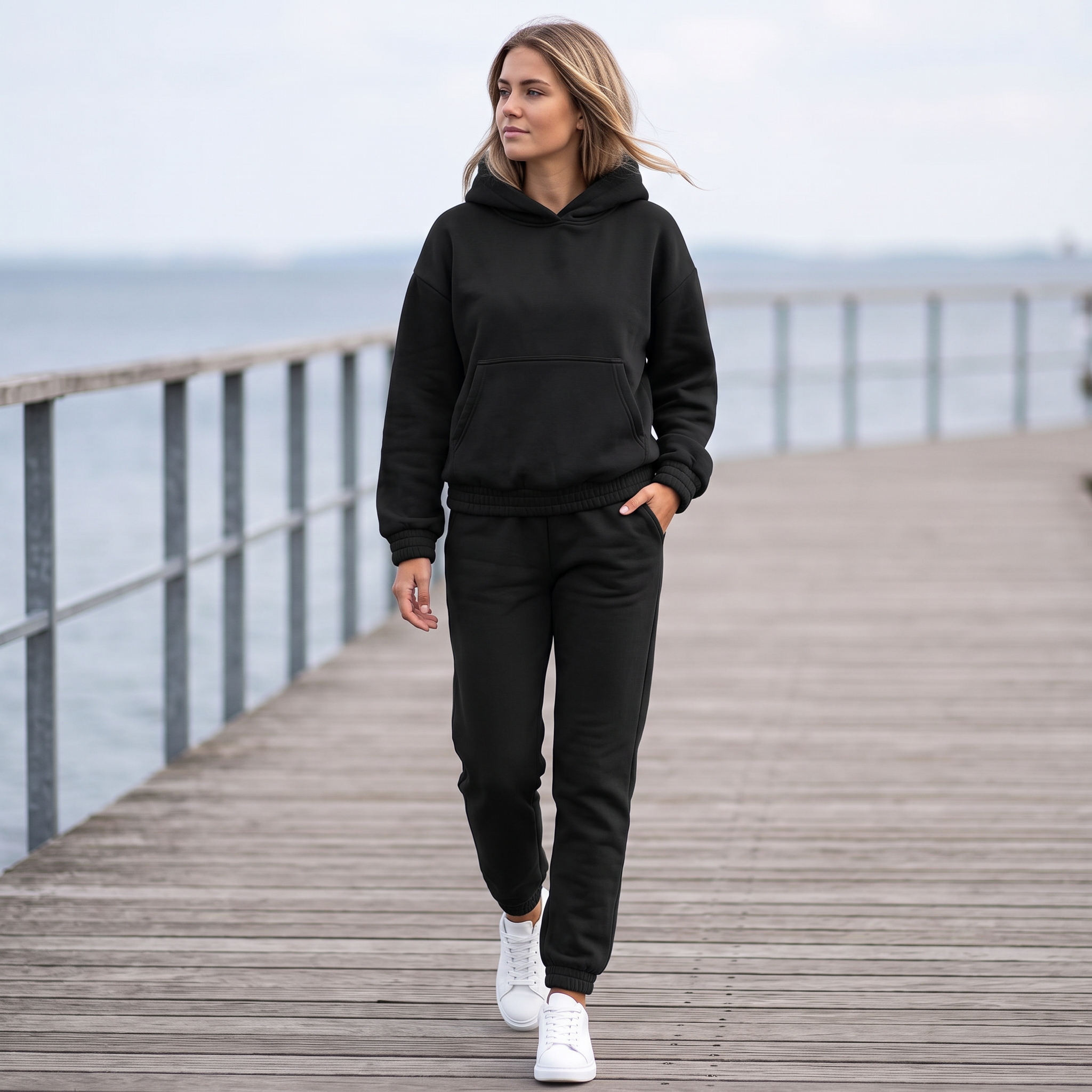 2-delt Premium Træningssæt med Hoodie og Joggingbukser | Afslappet Pasform & Elastisk Talje | Komfortabel Stil til Hverdagen