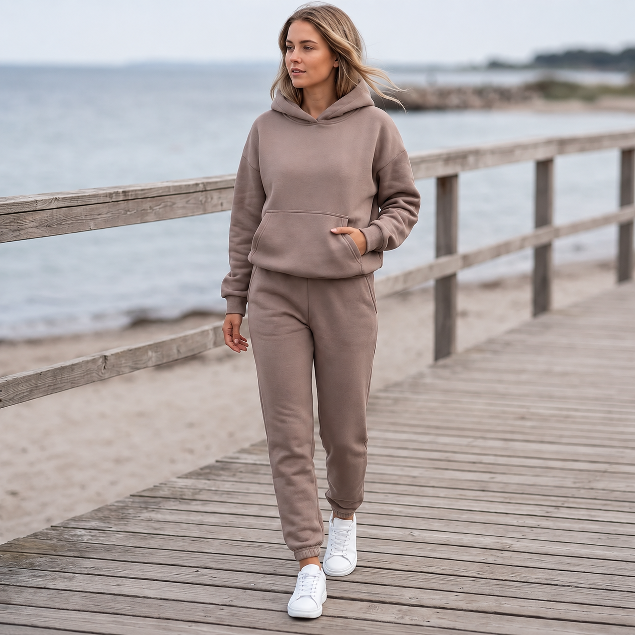 2-delt Premium Træningssæt med Hoodie og Joggingbukser | Afslappet Pasform & Elastisk Talje | Komfortabel Stil til Hverdagen