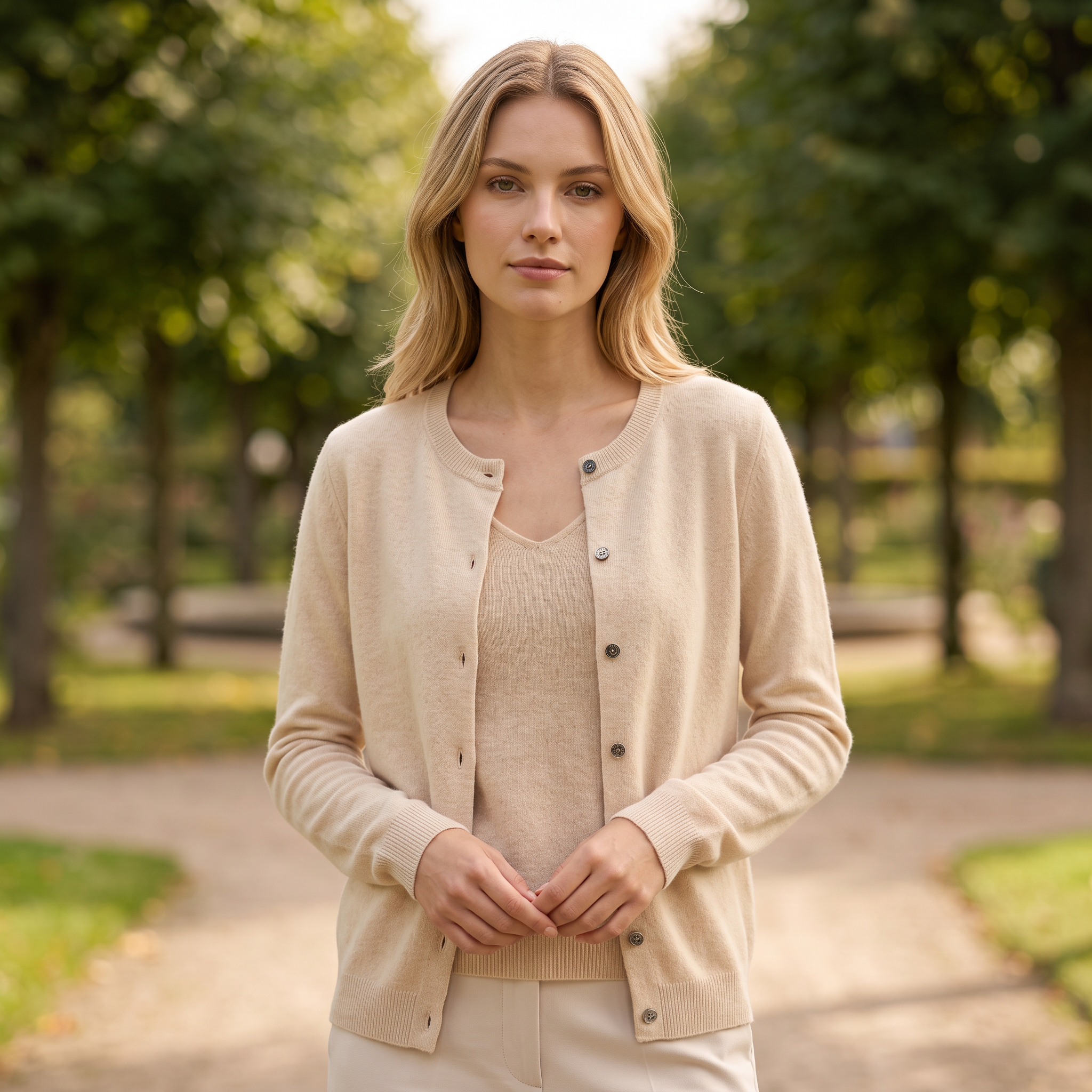 Klassisk Cardigan med Rund Hals | Blød Strik & Tidløs Pasform | Elegant Komfort til Hverdagen