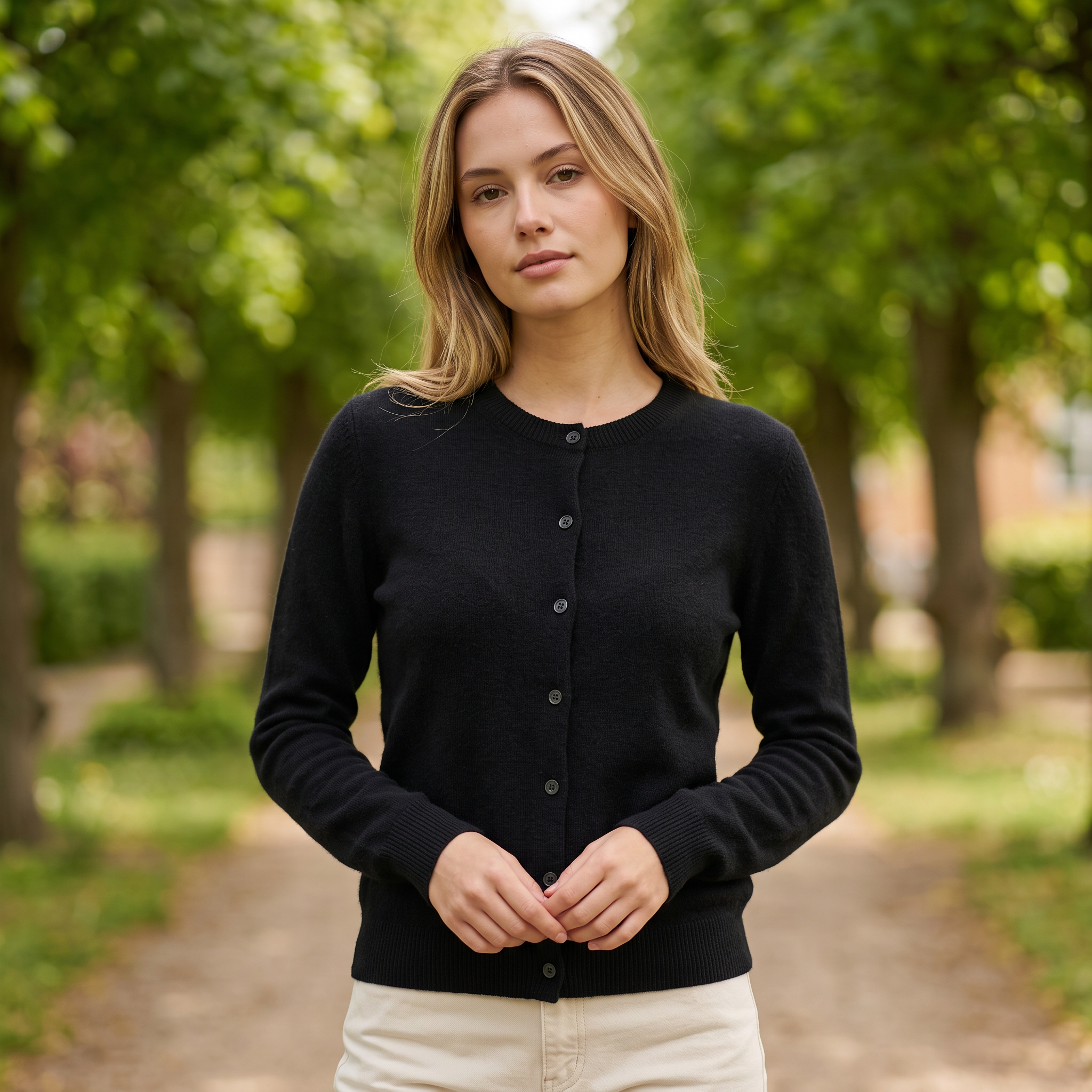 Klassisk Cardigan med Rund Hals | Blød Strik & Tidløs Pasform | Elegant Komfort til Hverdagen