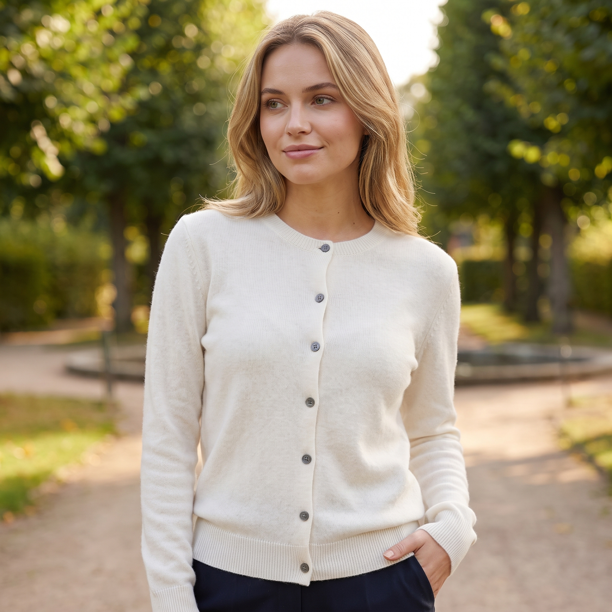 Klassisk Cardigan med Rund Hals | Blød Strik & Tidløs Pasform | Elegant Komfort til Hverdagen