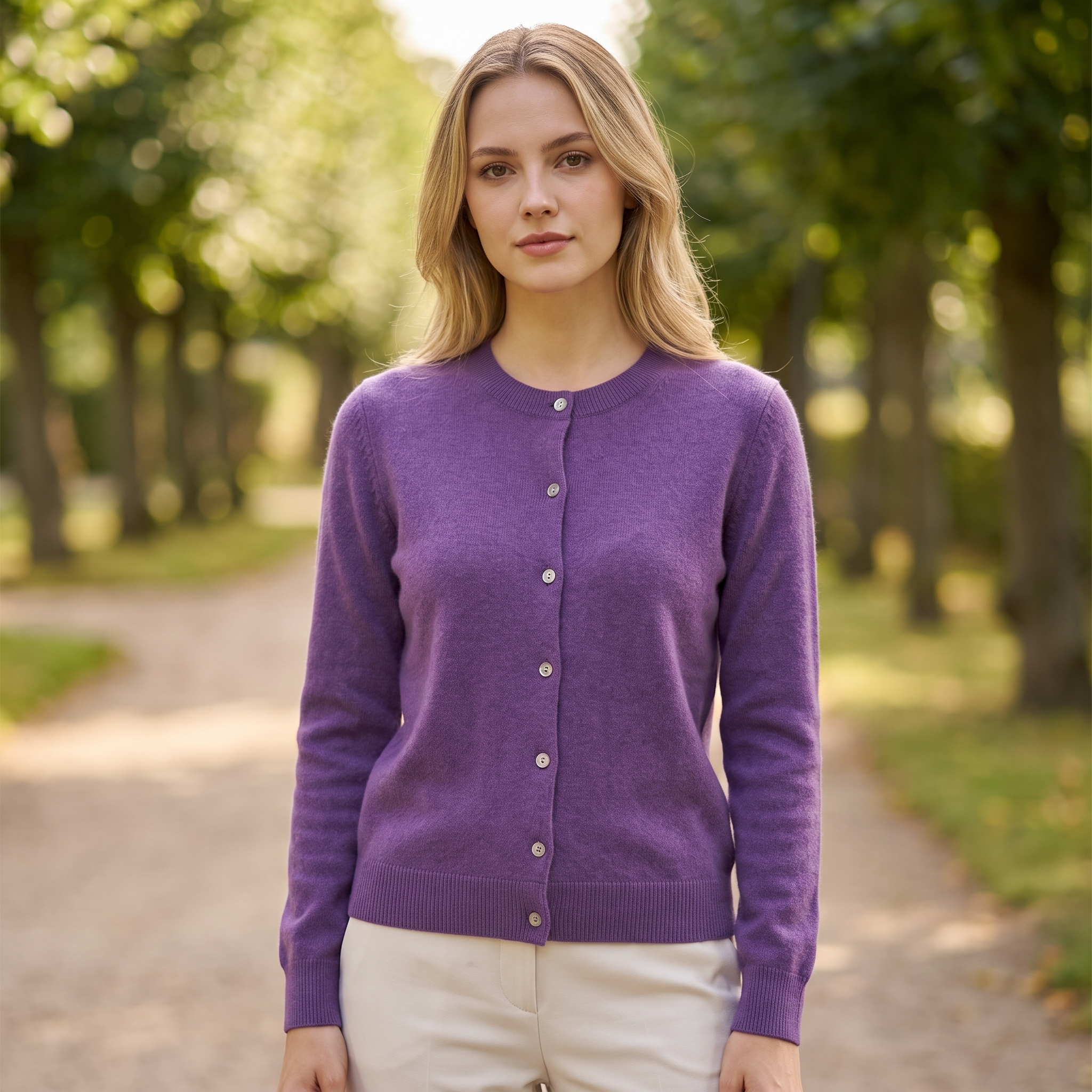 Klassisk Cardigan med Rund Hals | Blød Strik & Tidløs Pasform | Elegant Komfort til Hverdagen