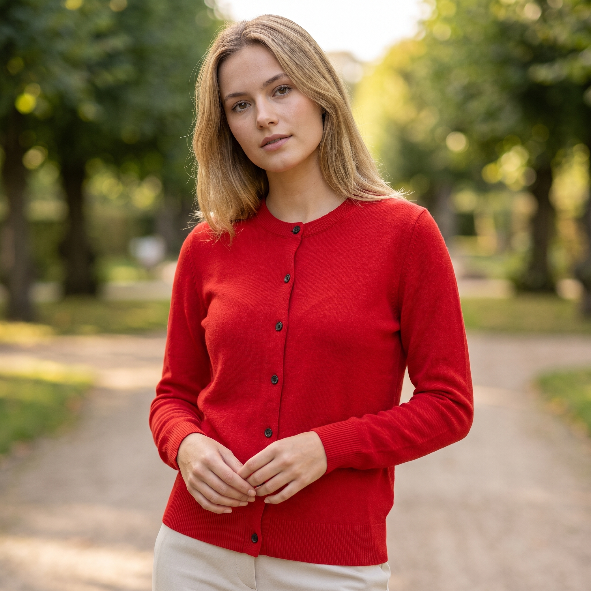 Klassisk Cardigan med Rund Hals | Blød Strik & Tidløs Pasform | Elegant Komfort til Hverdagen