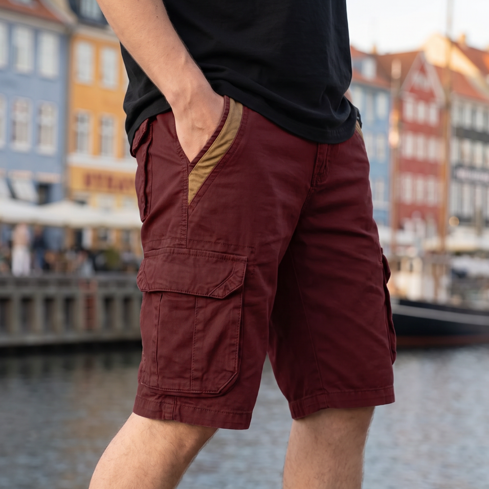 Herre Cargoshorts Med Praktiske Lommer Og Afslappet Pasform