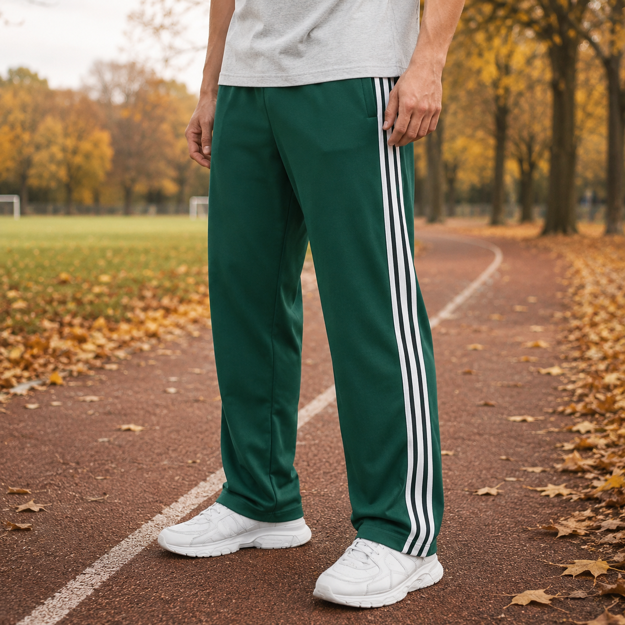 Sportsbukser Til Mænd Med Stribedetaljer Og Afslappet Pasform