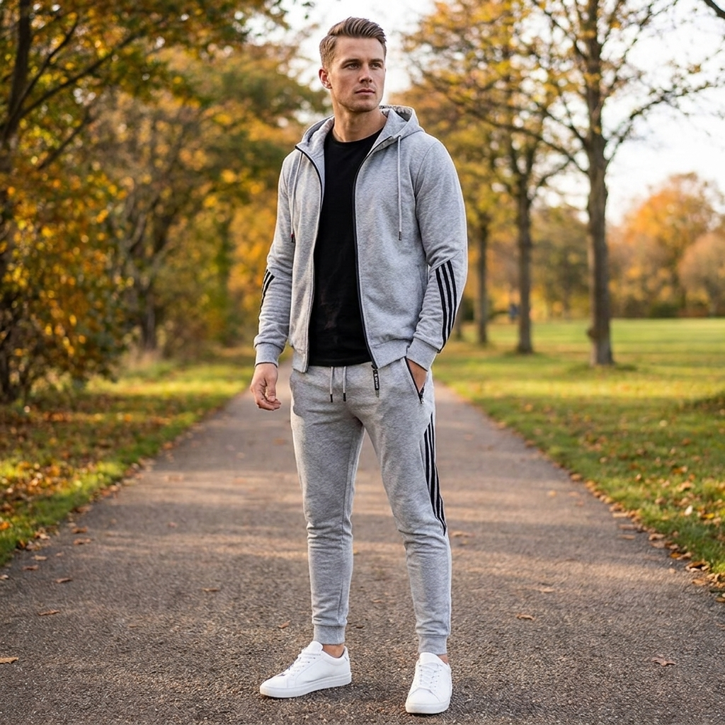 Sportssæt Til Mænd Med Hættetrøje Og Joggingbukser